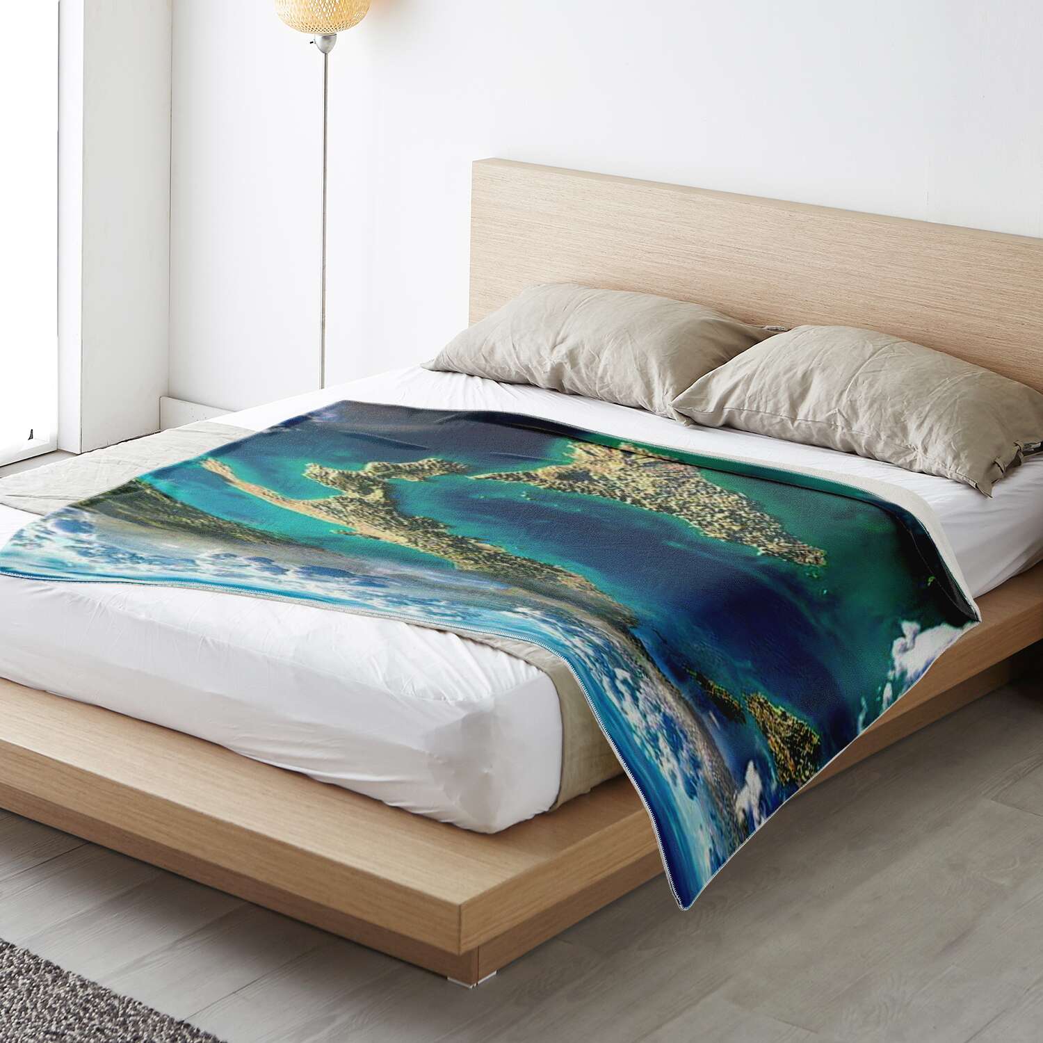 Italy Satellite View Premium Microfleece Blanket