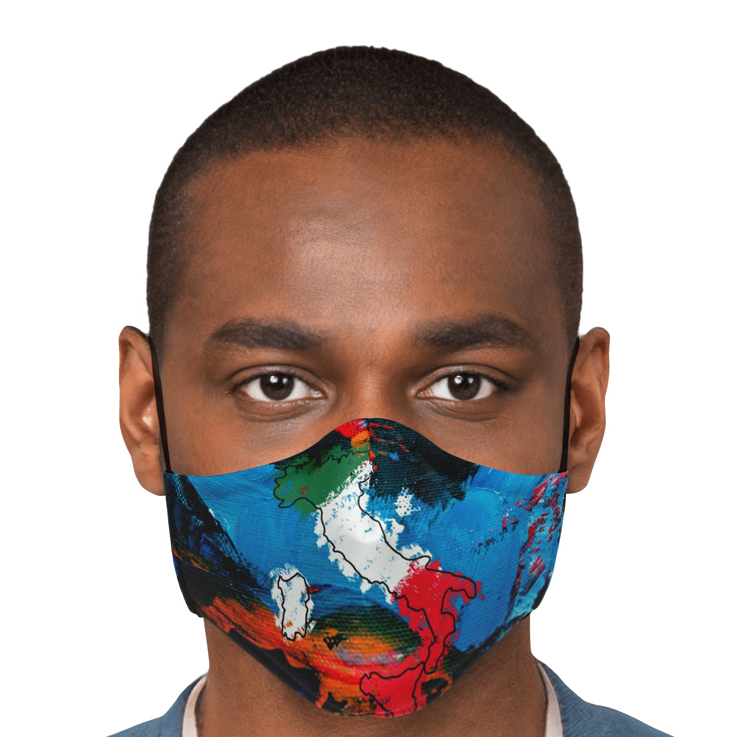 Italy Flag Map Paint Face Mask + 2 PM 2.5 Filters