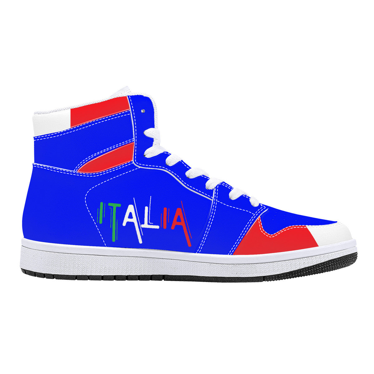 Italia High-Top Leather Sneakers - Blu