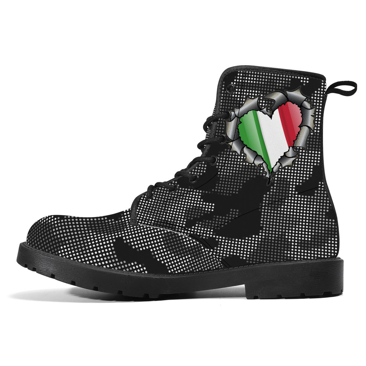 Italian Inside Carbon Fiber Camo Trendy Leather Boots