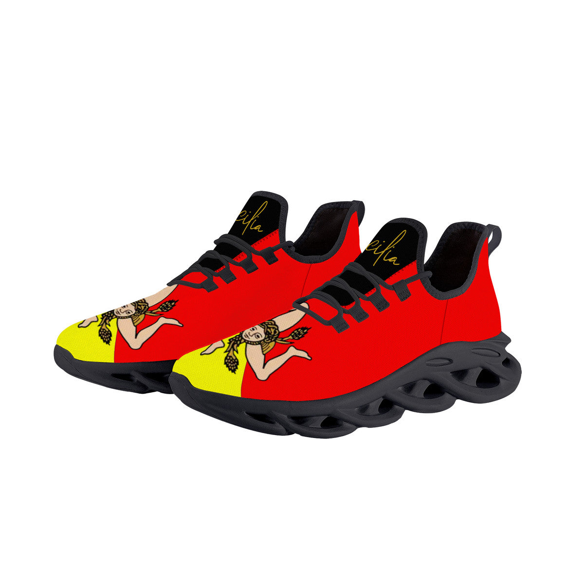 Sicilian Flag Flex Control Sneakers - Black