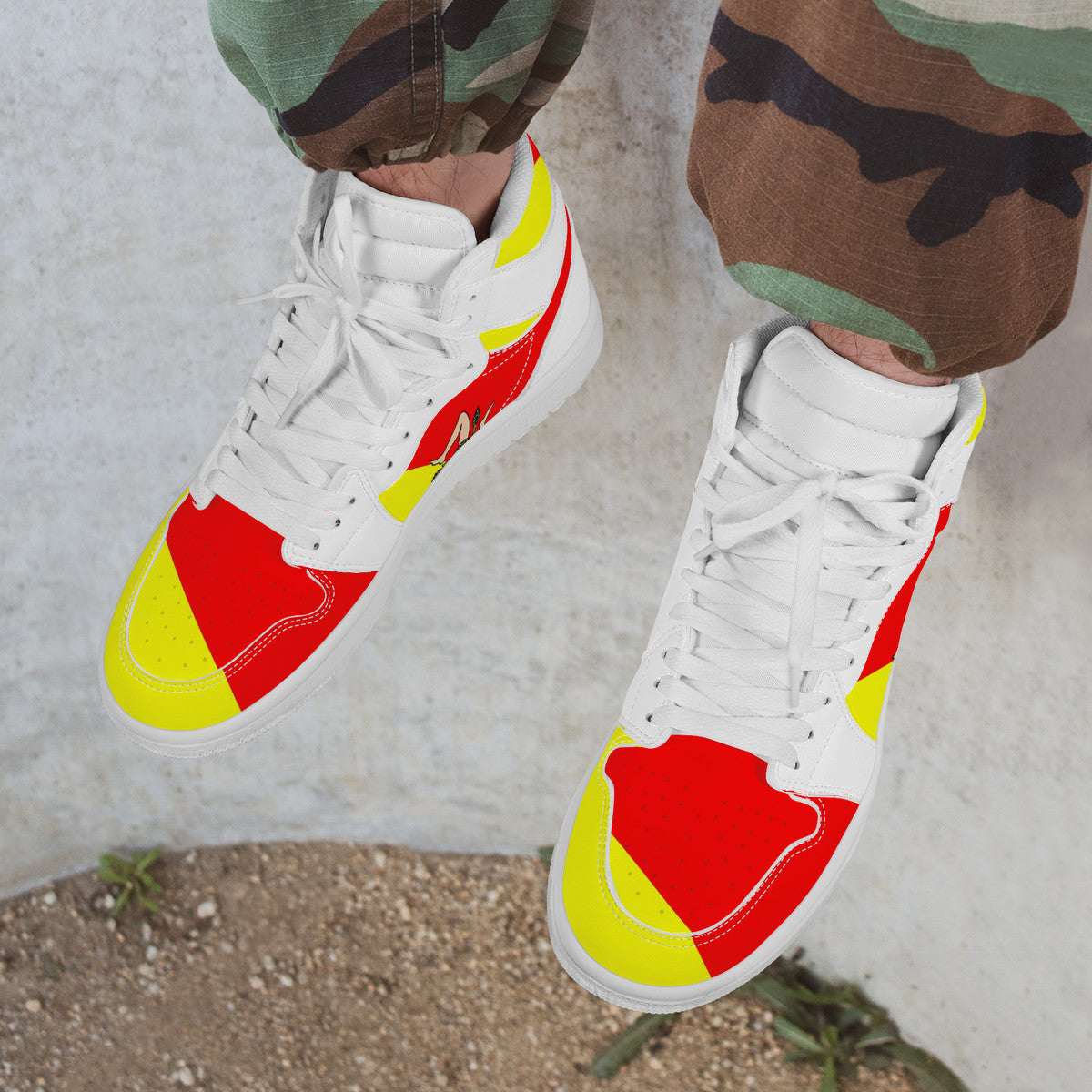 Sicilian Flag High Top Leather Sneakers