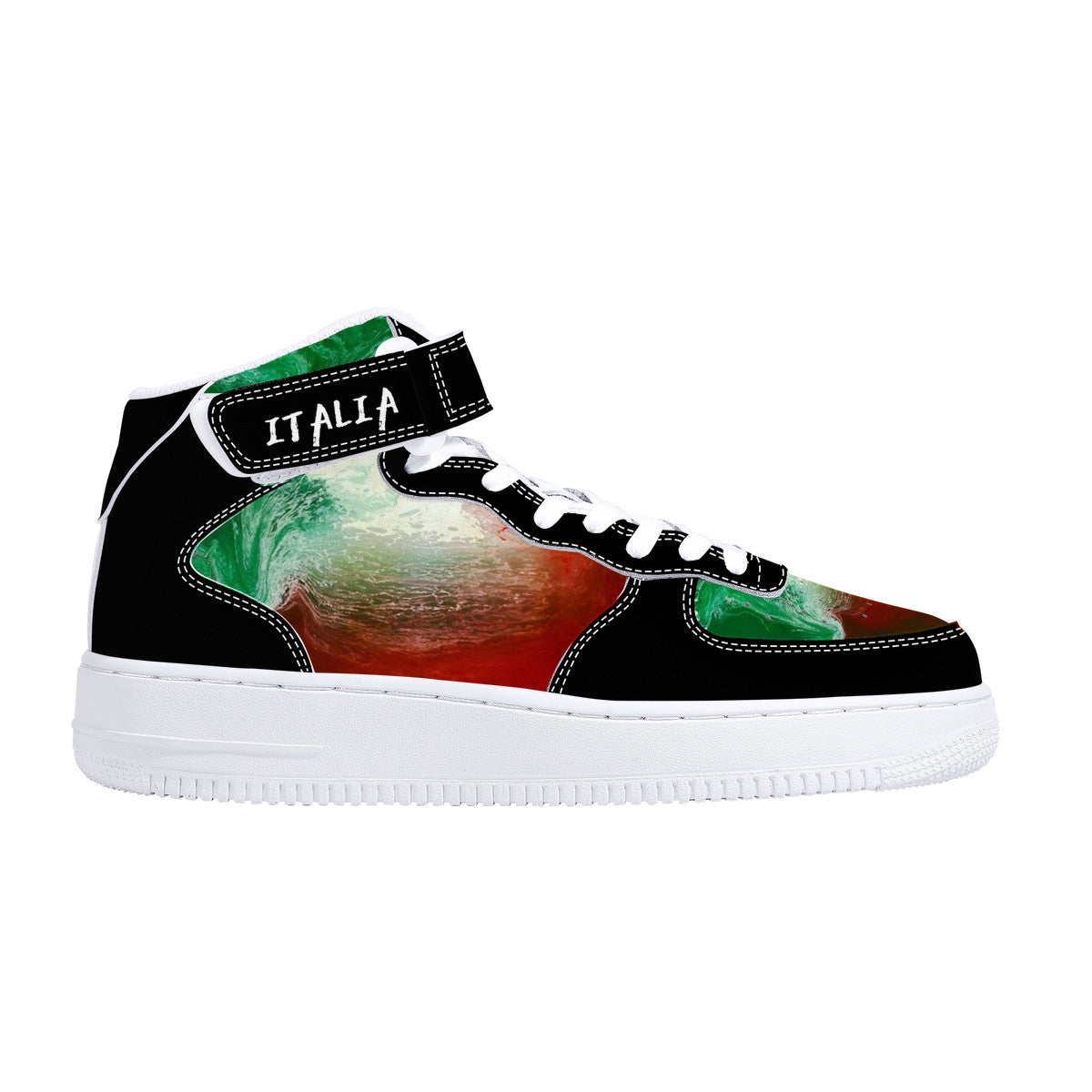 Italy Flag Paint Art High Top Unisex Sneakers