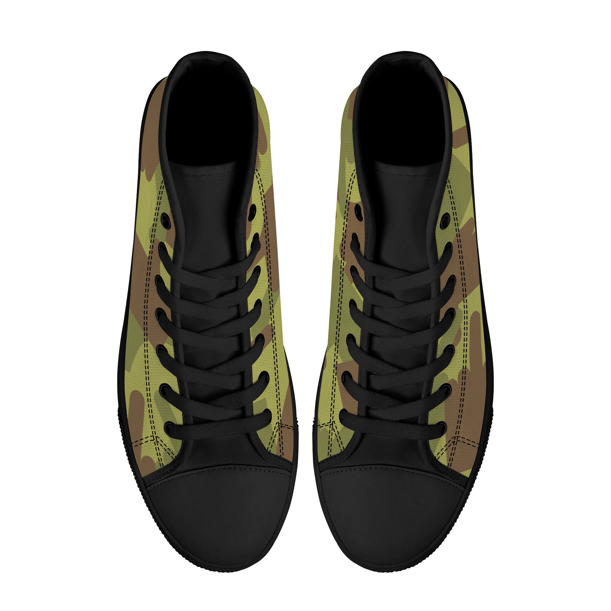 Fuck Off Fuck You Green Camo High-Top Canvas Shoes