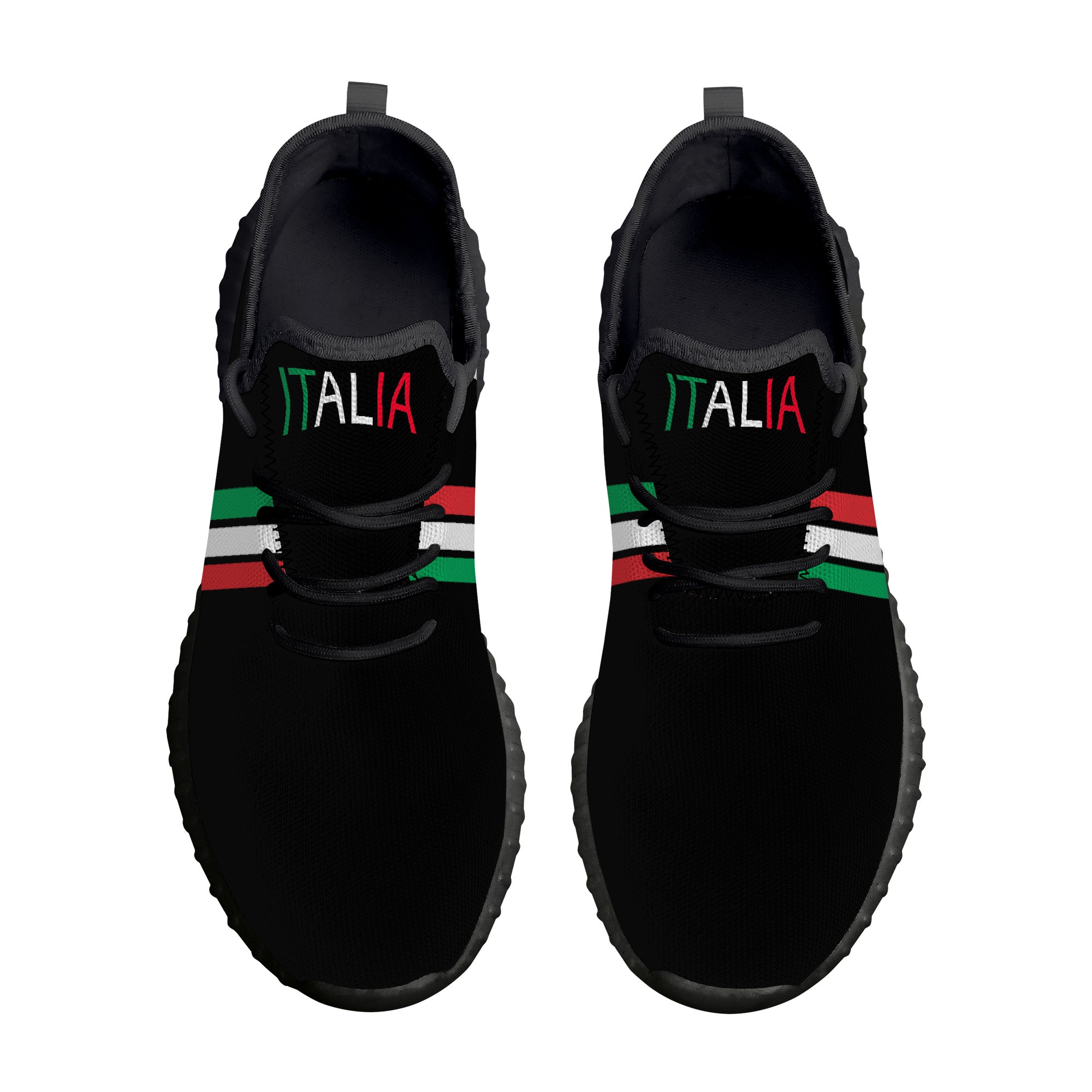 Italia Mesh Knit Sneakers - Black