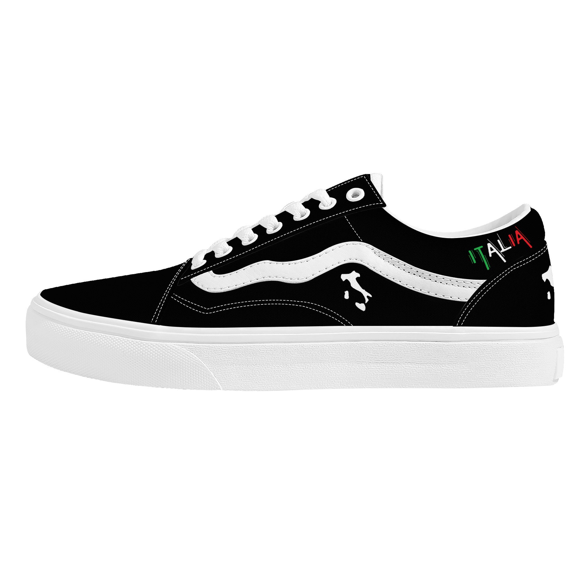 Italia Flag Map Low Top Flat Sneakers