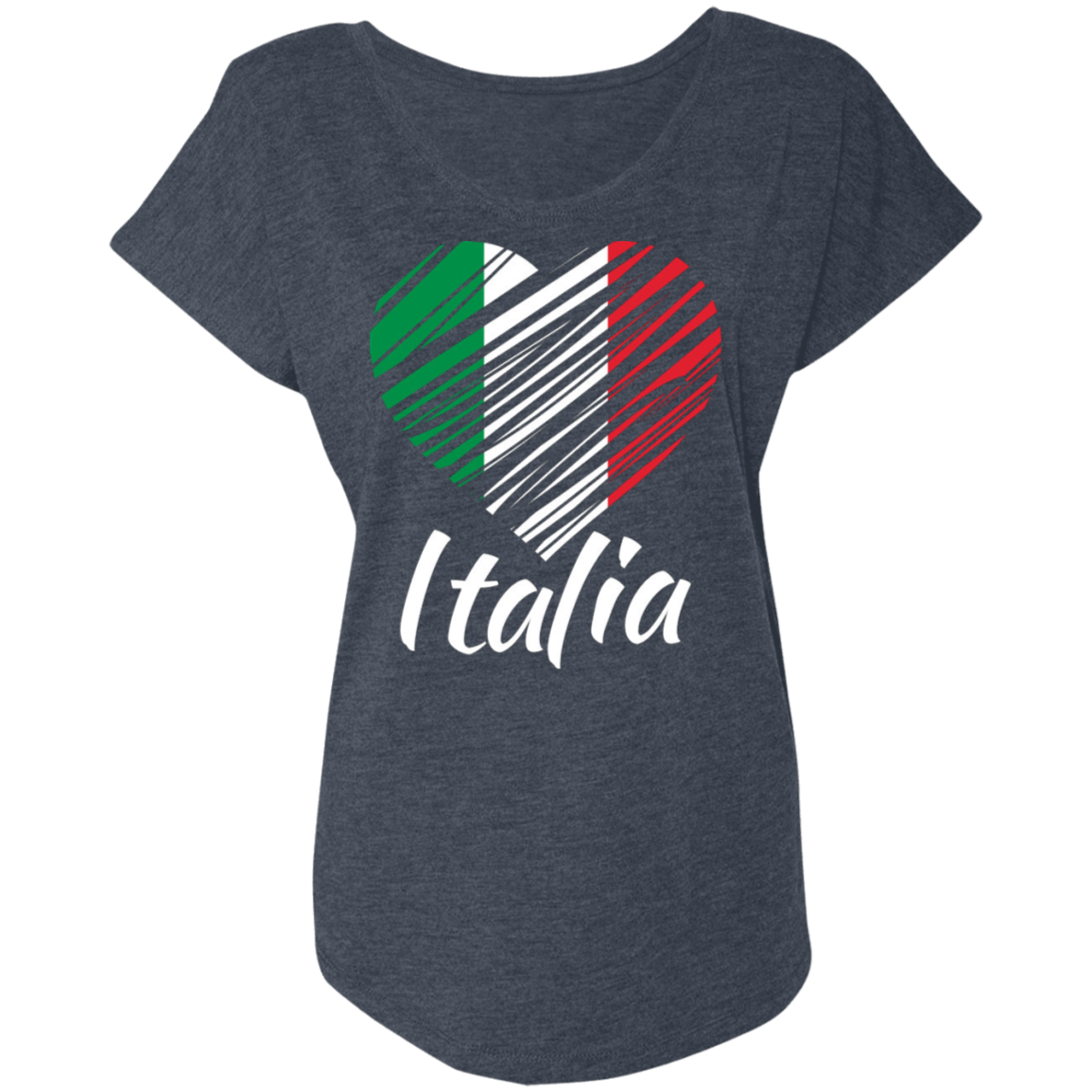 I Love Italy Women Triblend Dolman Sleeve