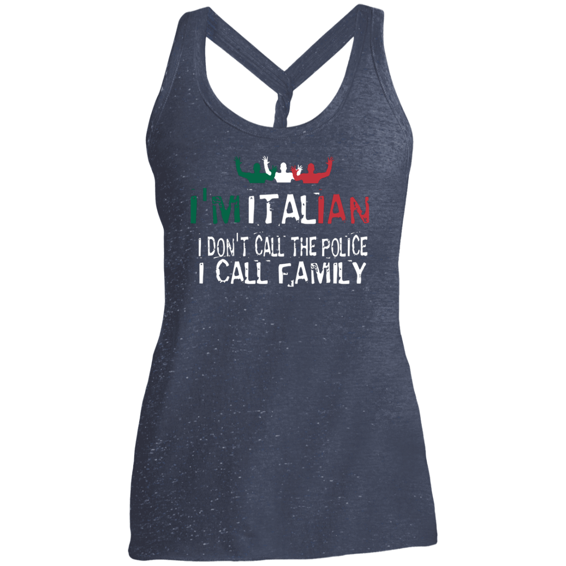 I'm Italian Ladies Cosmic Twist Back Tank