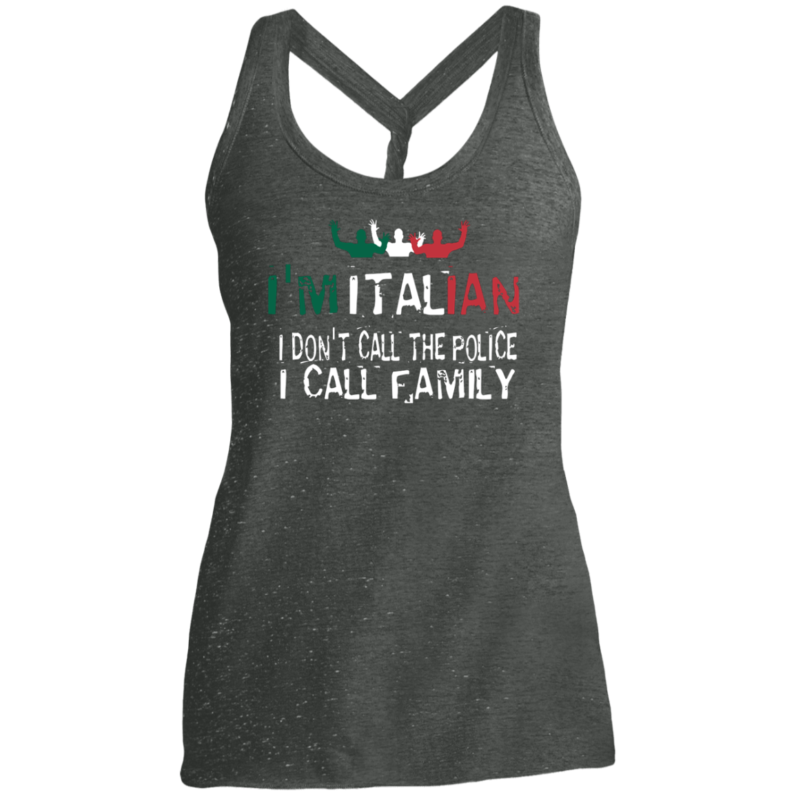 I'm Italian Ladies Cosmic Twist Back Tank