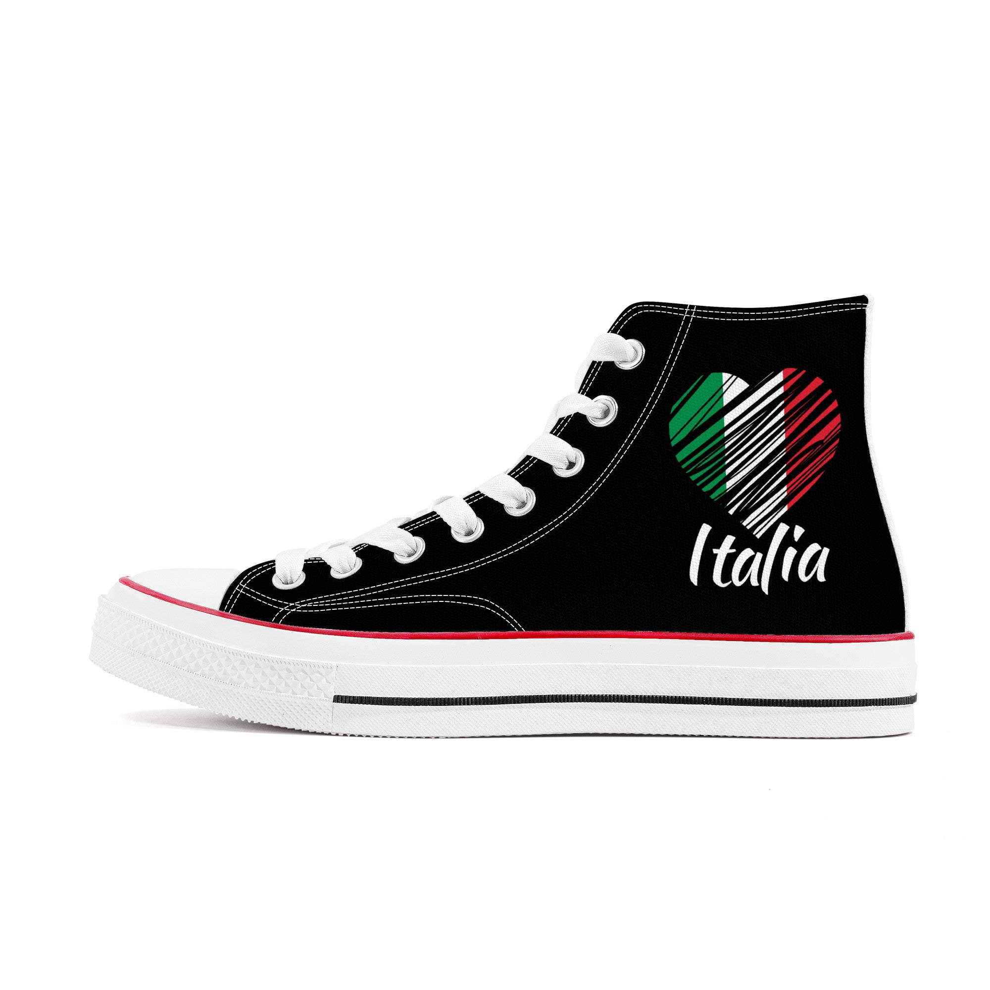 I Love Italy High Top Canvas Shoes