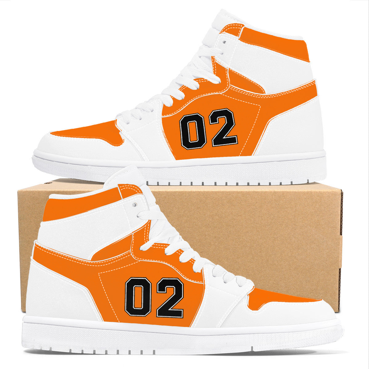 02 Jordan High Top Synthetic Leather Sneakers