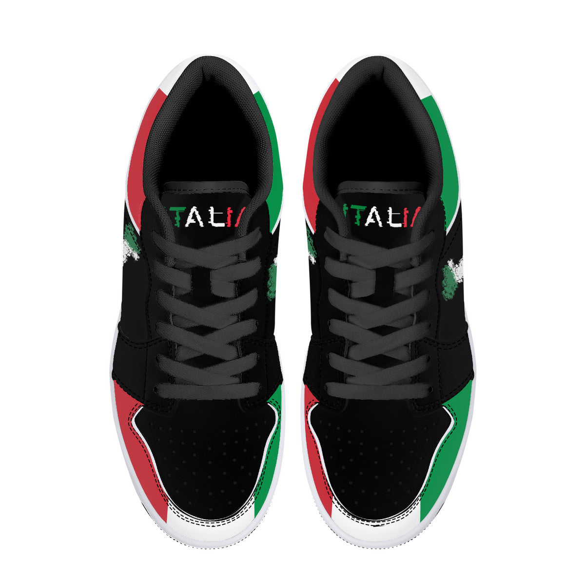 Italia Flag Map Low-Top Leather Sneakers