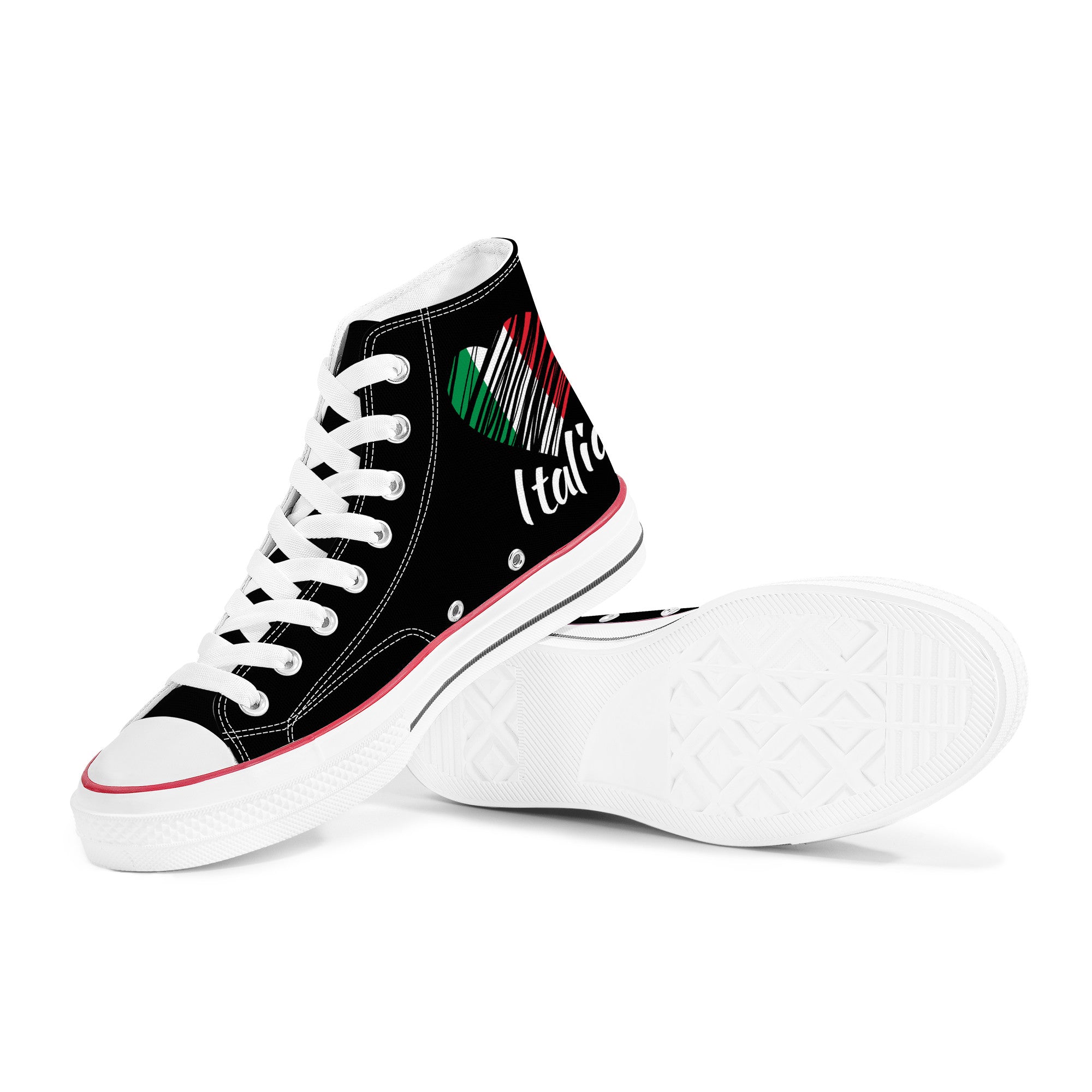 I Love Italy High Top Canvas Shoes