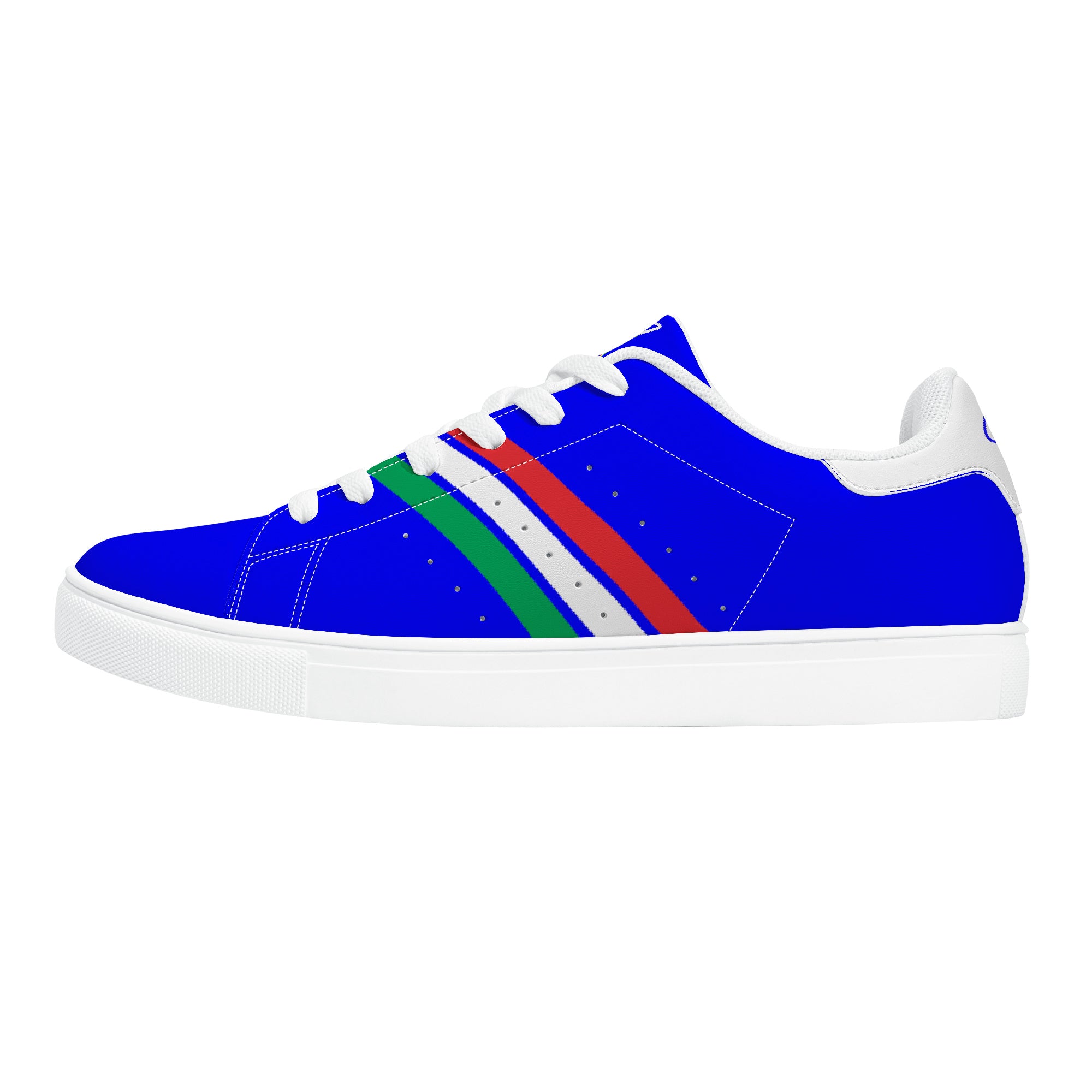 Italia Low-Top Leather Sneakers -Blu/ White