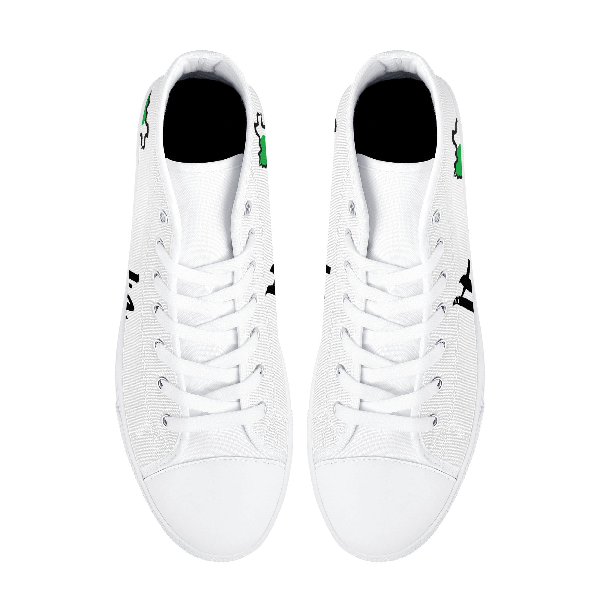 Italia Flag Map High-Top Canvas Shoes - White