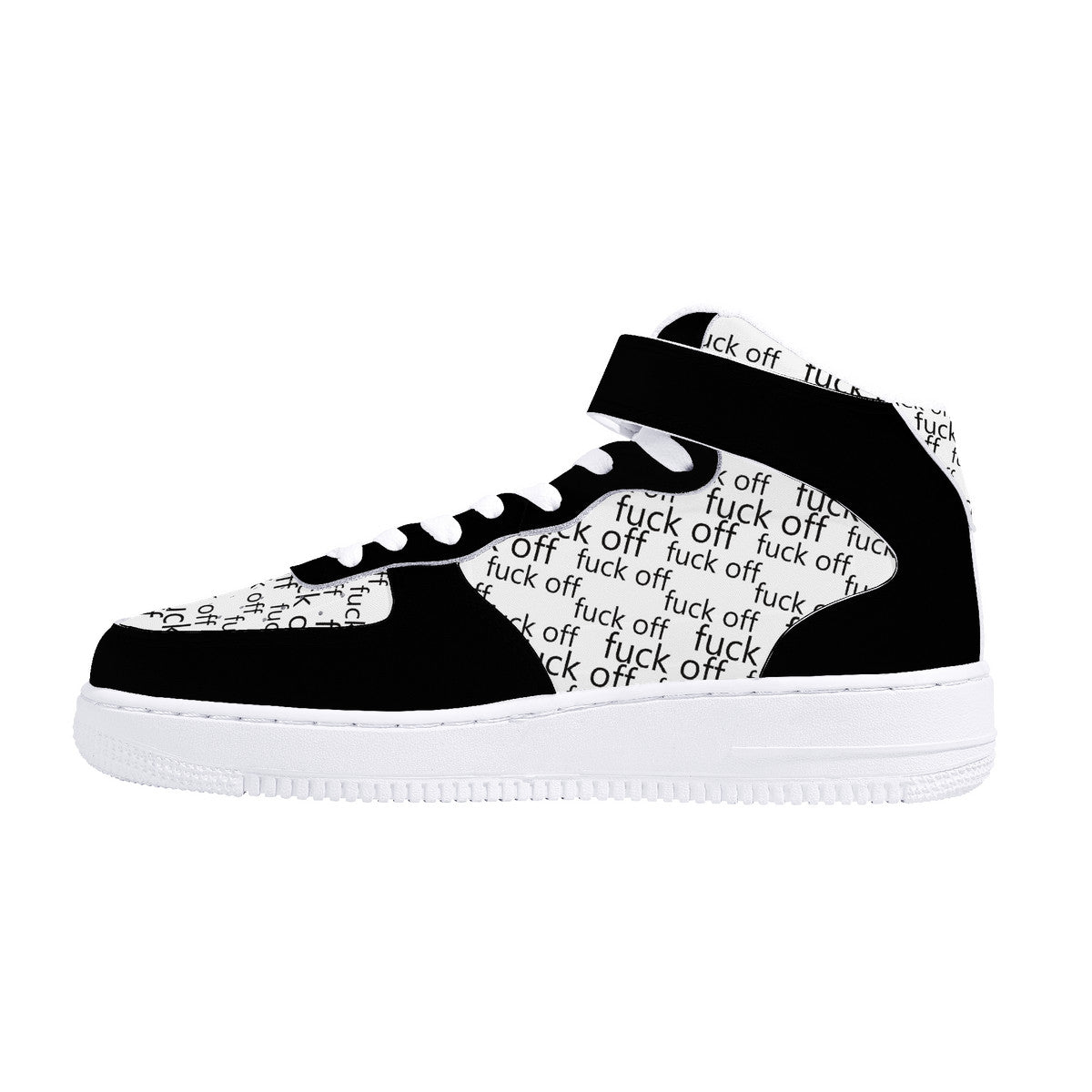 Fuck Off High Top Unisex Sneakers B/W