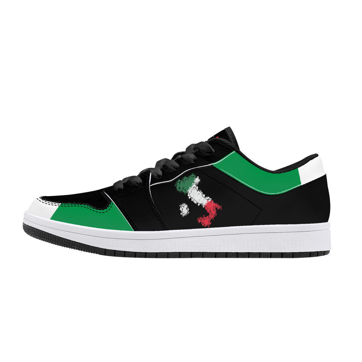 Italia Flag Map Low-Top Leather Sneakers