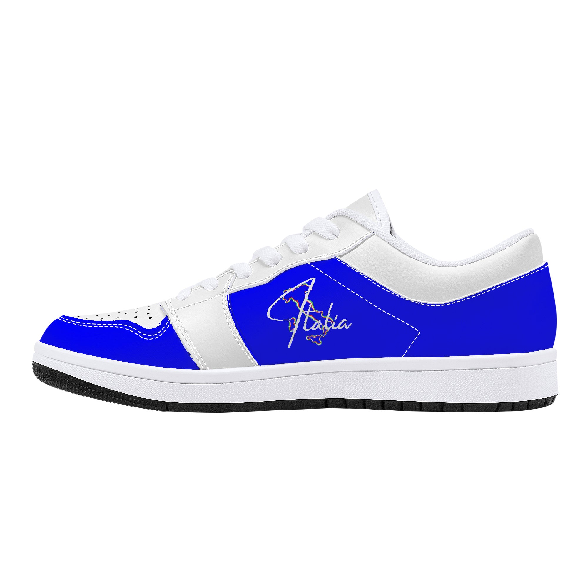 Italia Blu/White Low-Top Leather Sneakers