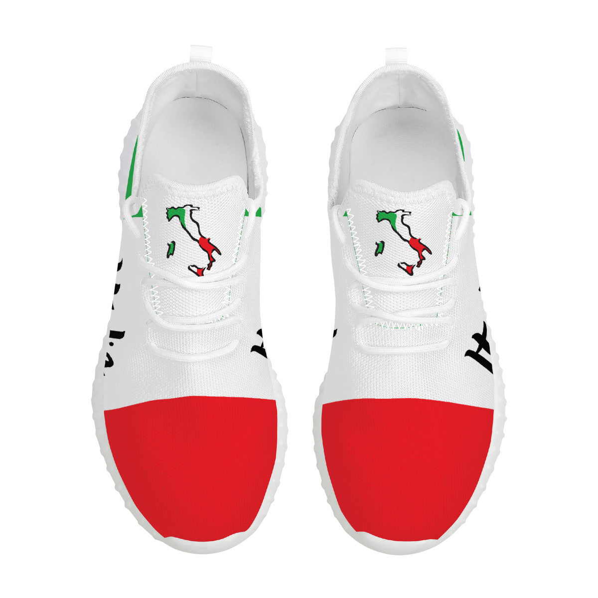 Italian Flag Mesh Knit Sneakers