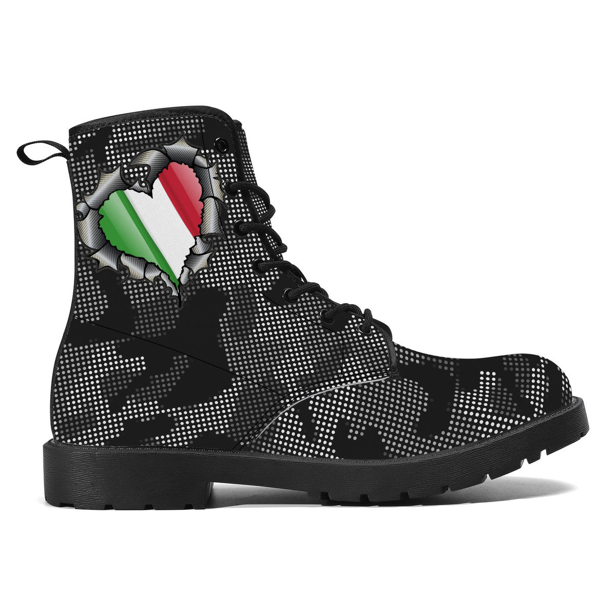 Italian Inside Carbon Fiber Camo Trendy Leather Boots