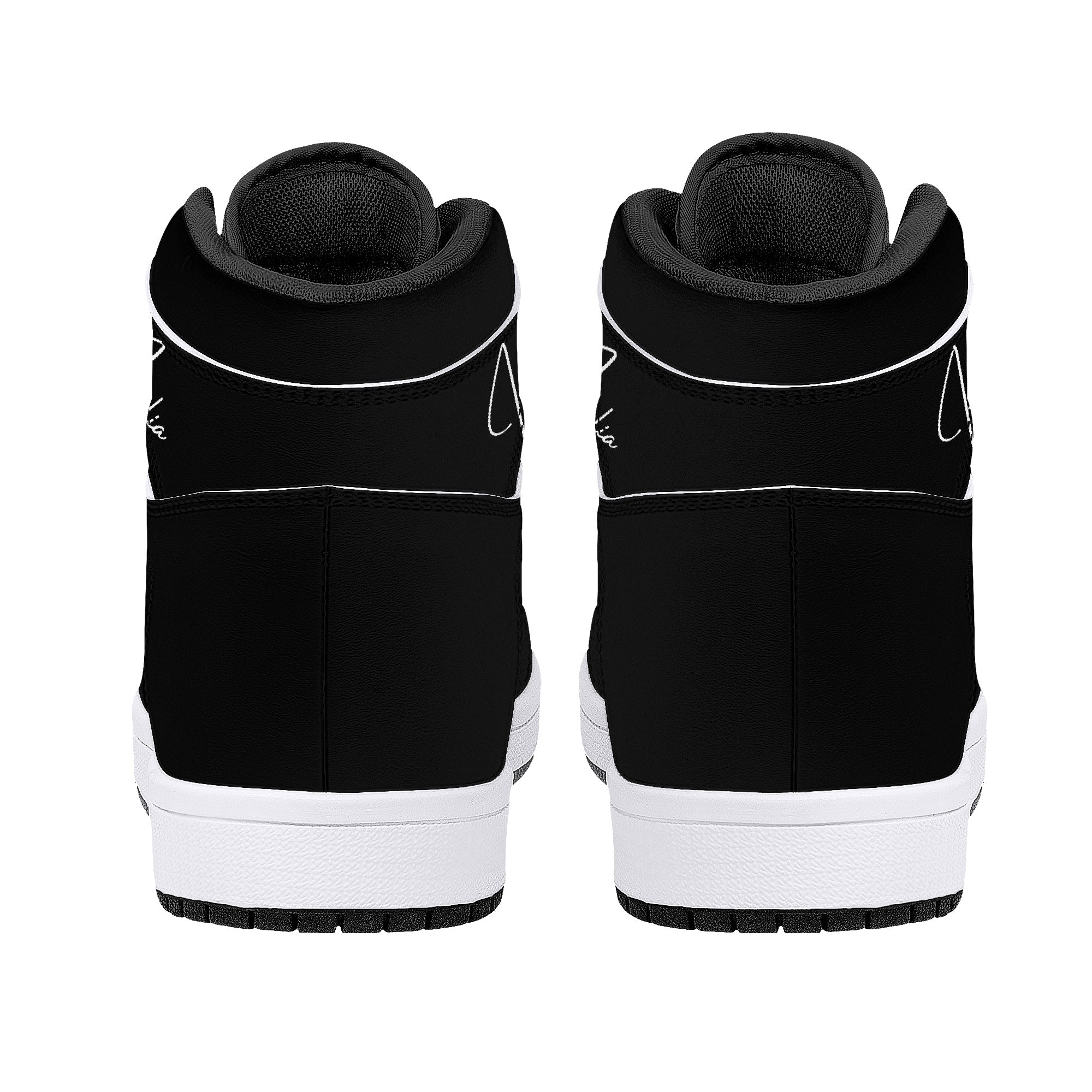 Italia Flag Map High-Top Leather Sneakers - Black