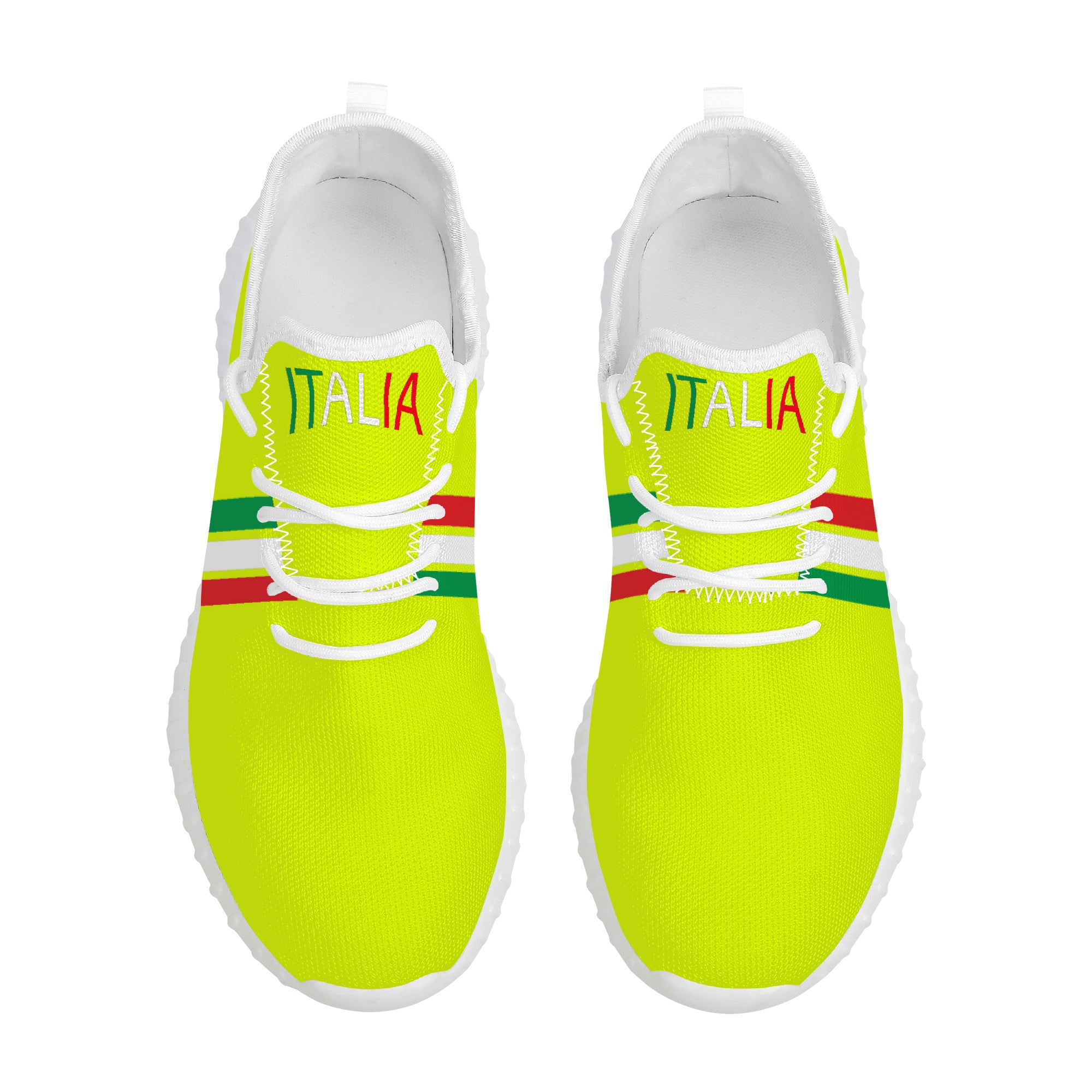 Italia Mesh Knit Sneakers - Yellow