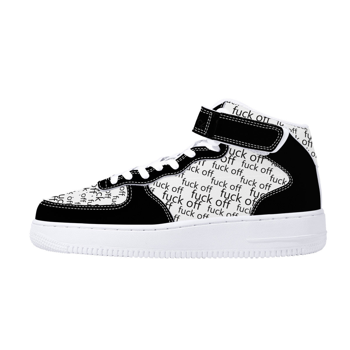 Fuck Off High Top Unisex Sneakers B/W