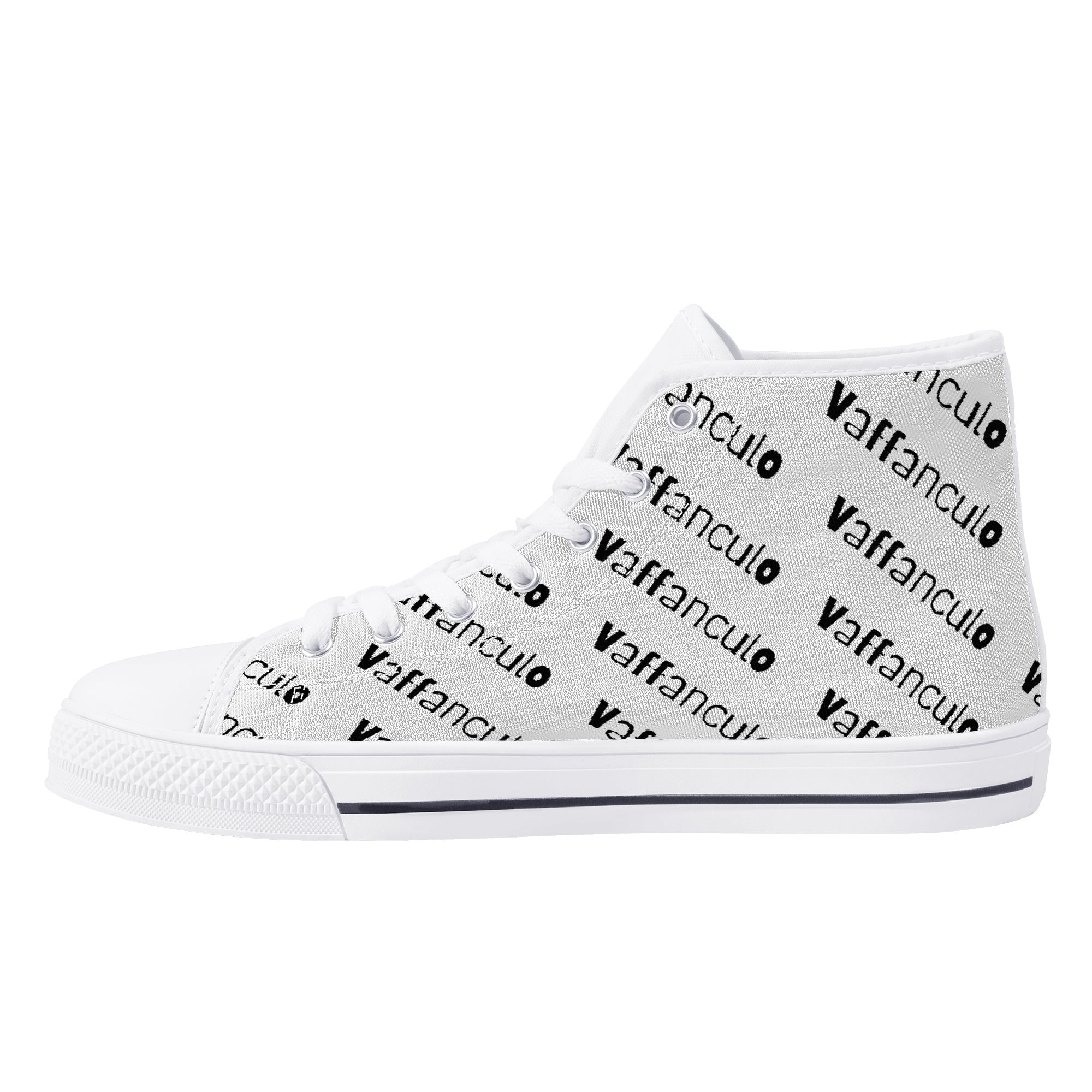 Vaffanculo High-Top Canvas Shoes - White