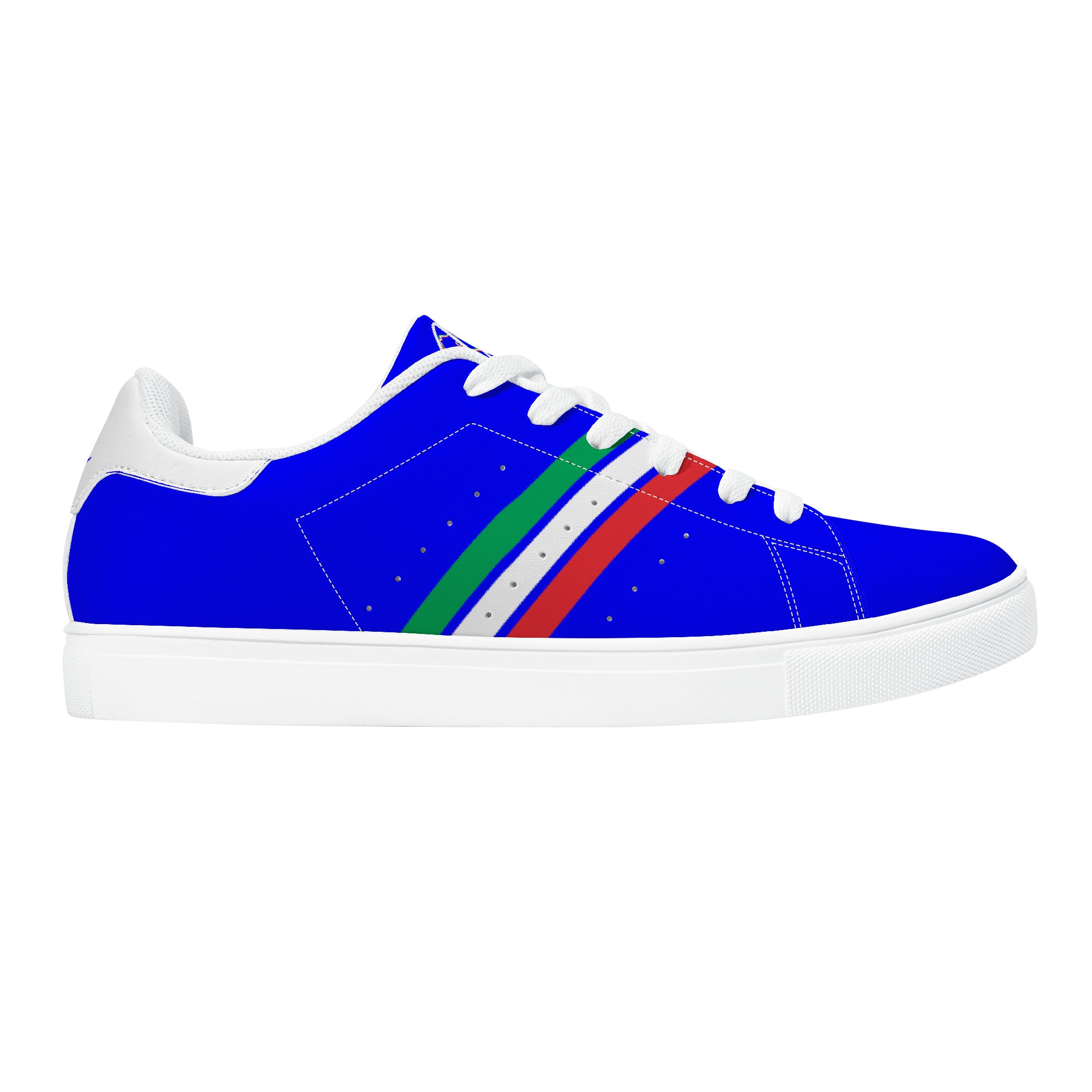 Italia Low-Top Leather Sneakers -Blu/ White