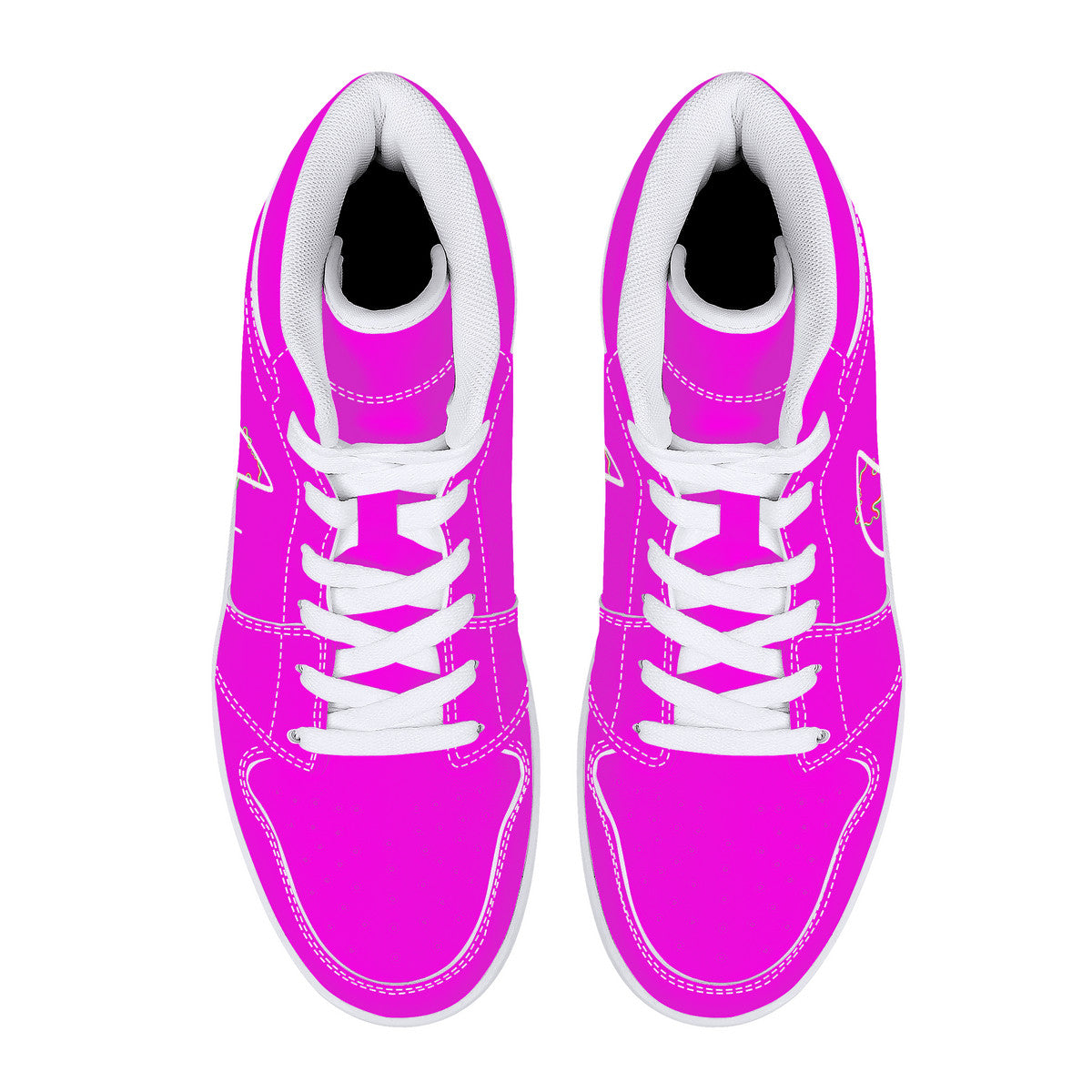 Italia Flag Map High-Top Leather Sneakers - Pink Edition