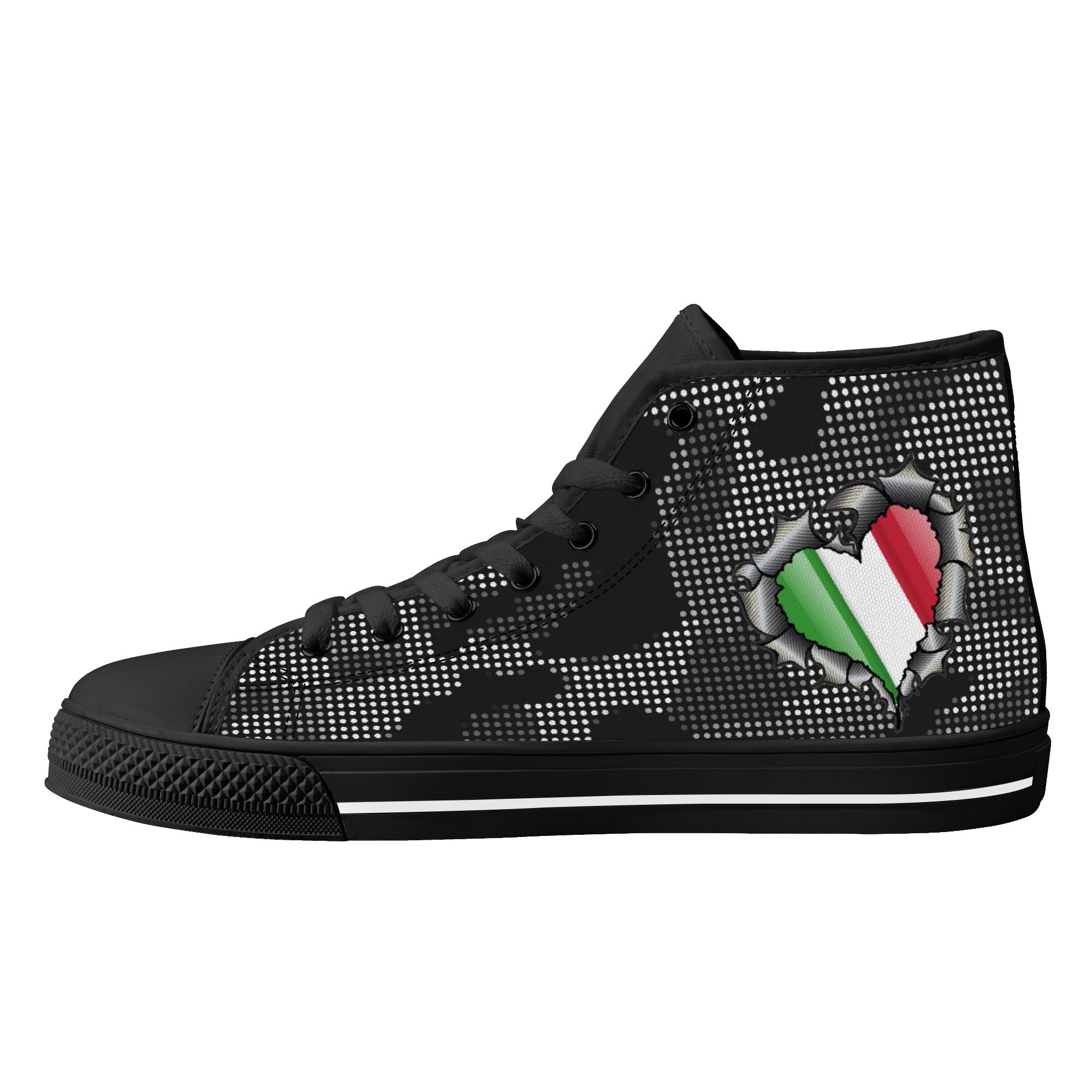 Italia Inside Carbon Fiber Grey Camo High-Top Canvas Shoes