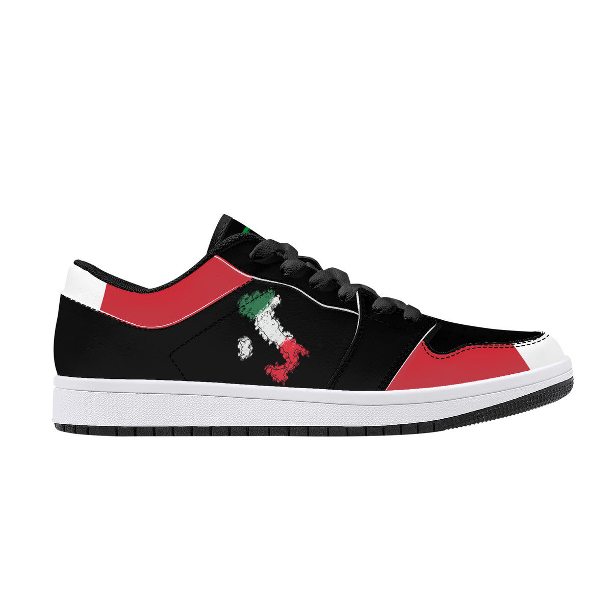 Italia Flag Map Low-Top Leather Sneakers