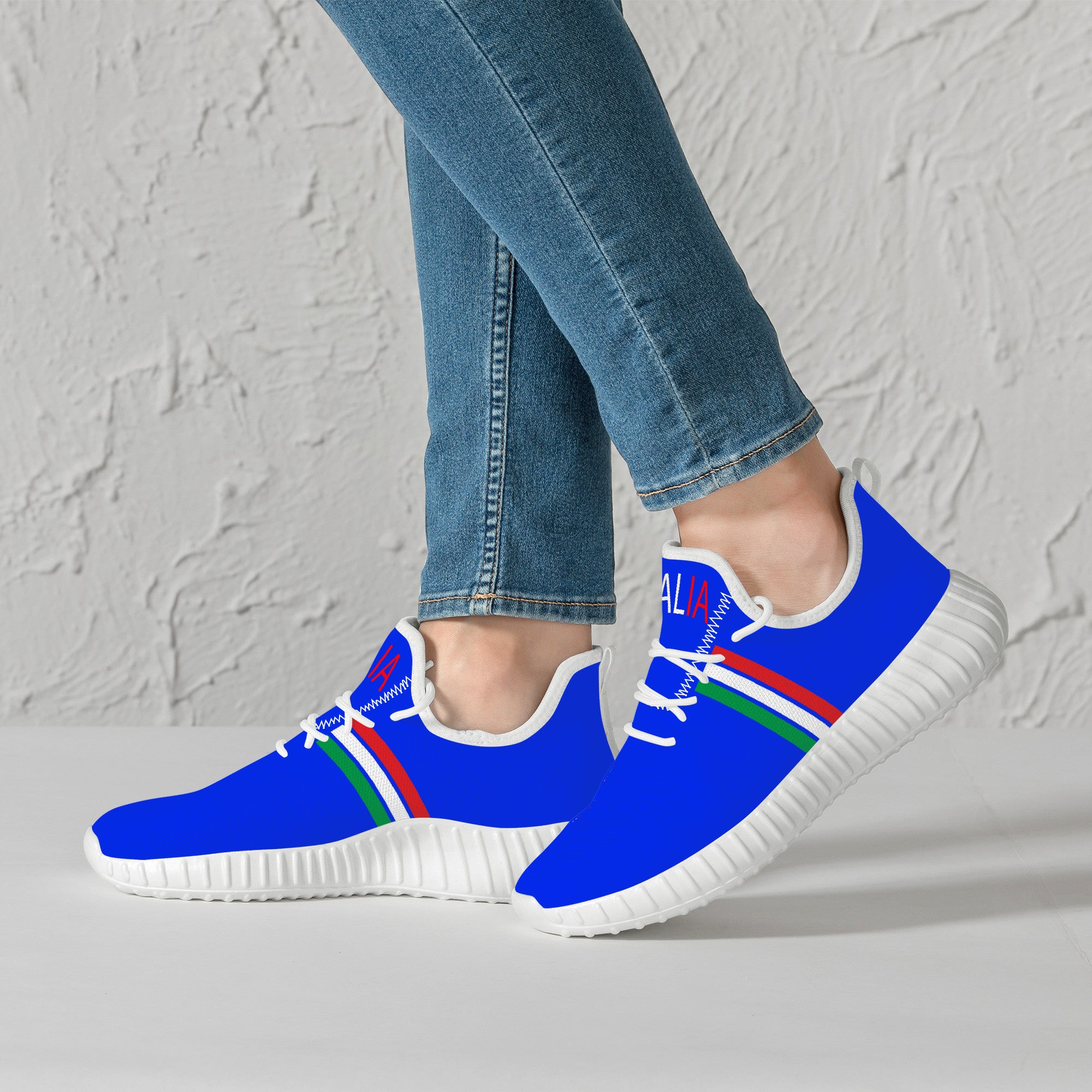 Italia Mesh Knit Sneakers - Blu