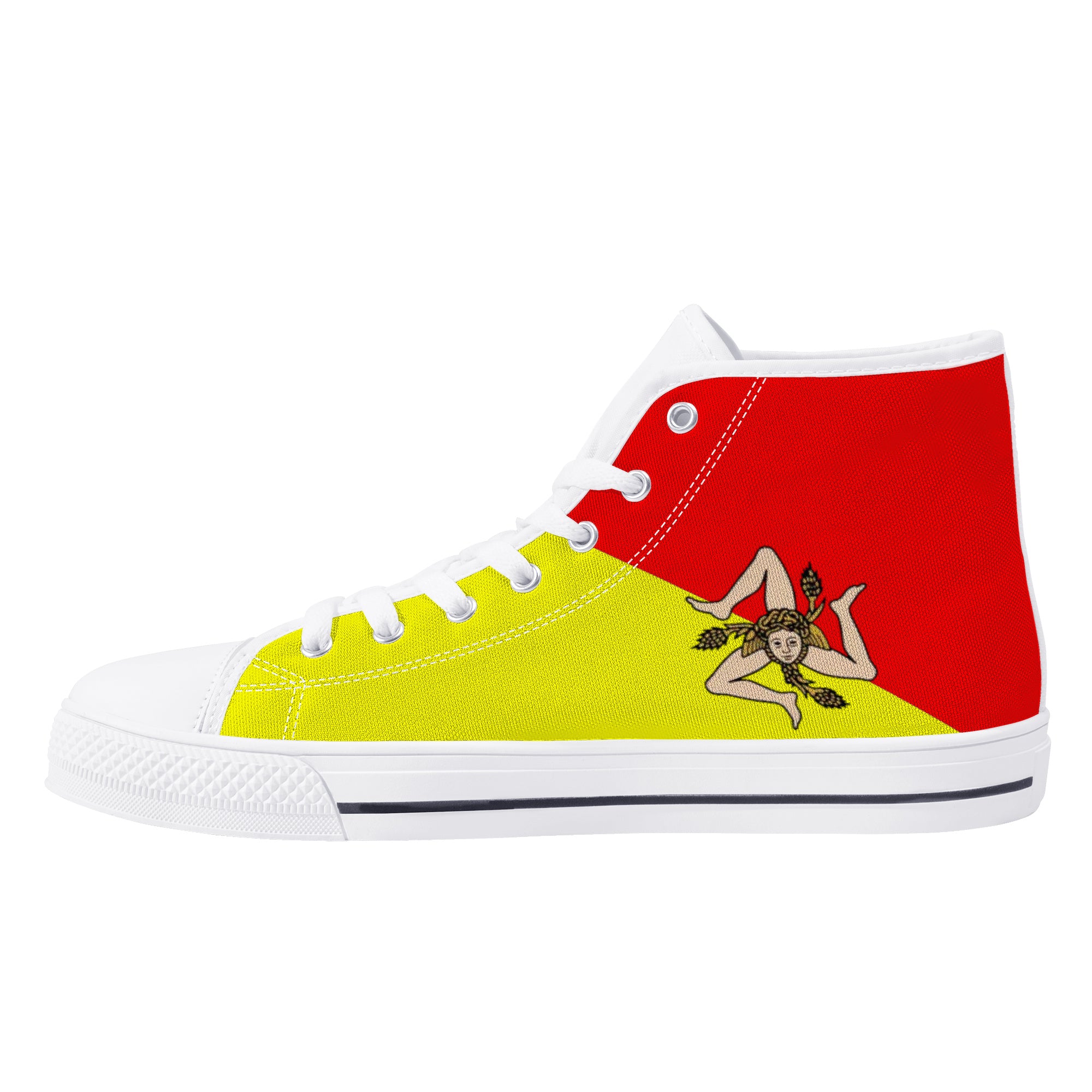 Sicilian High-Top Canvas Shoes - White