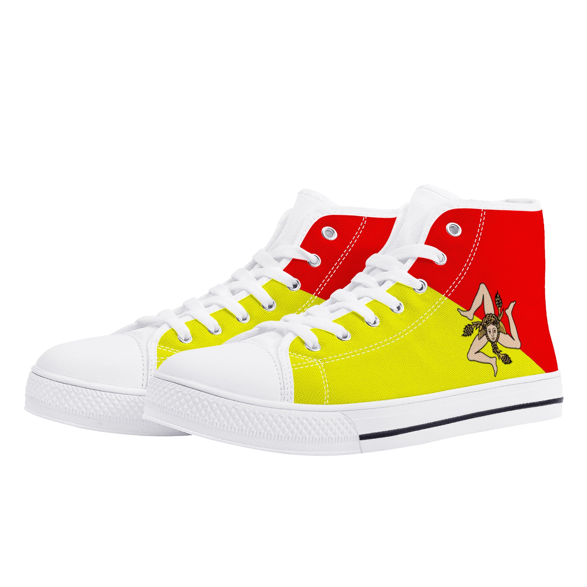 Sicilian High-Top Canvas Shoes - White