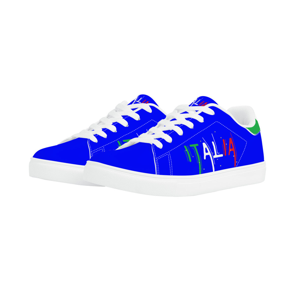 Italia Low-Top Leather Sneakers - Blu