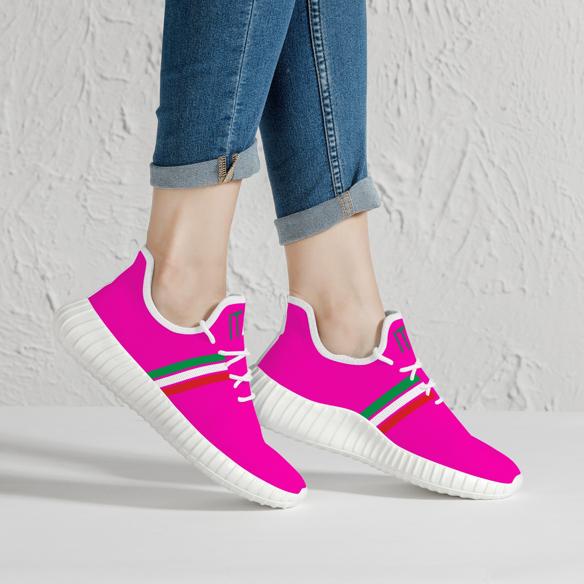 Italia Mesh Knit Sneakers - Pink