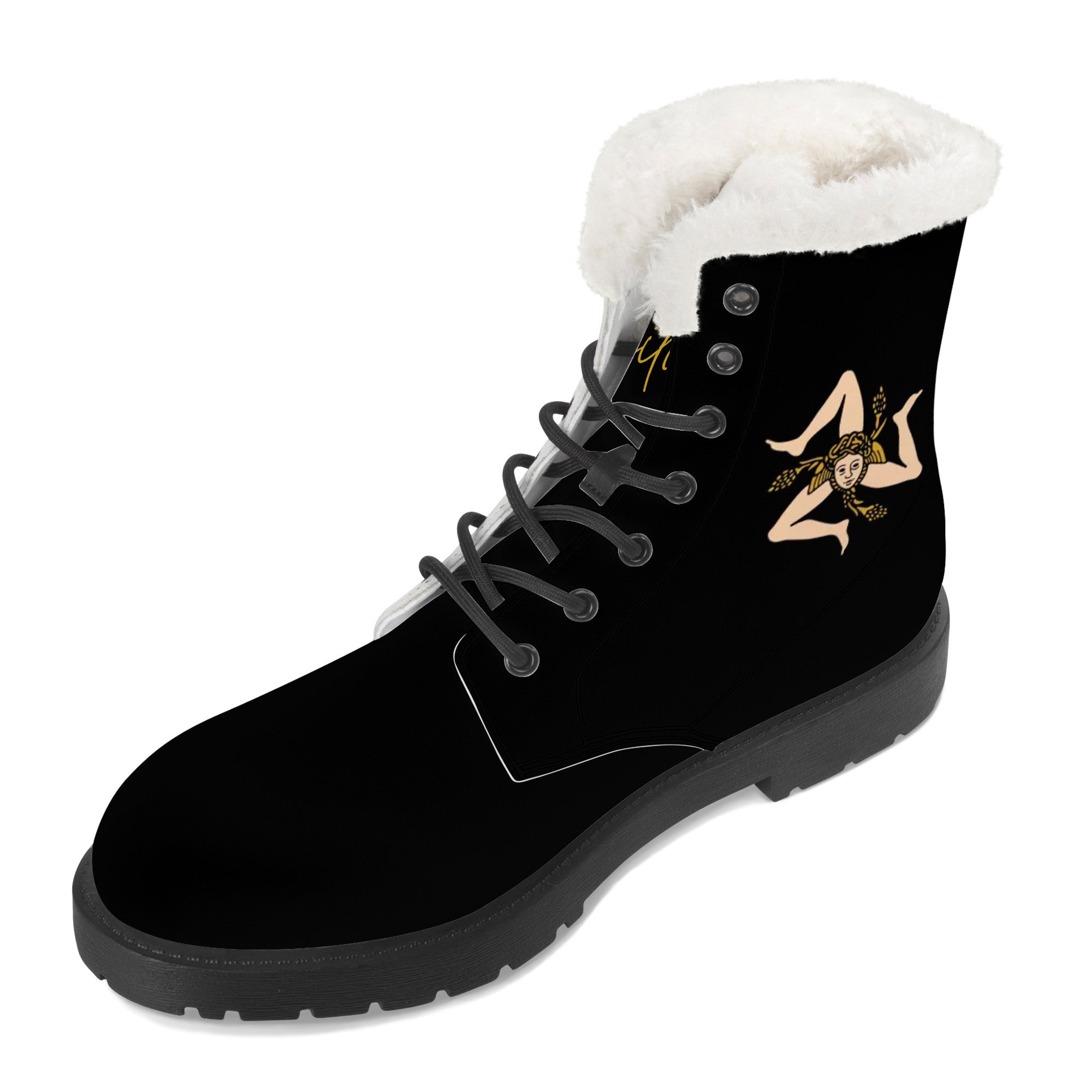 Sicilian Faux Fur Synthetic Leather Boots