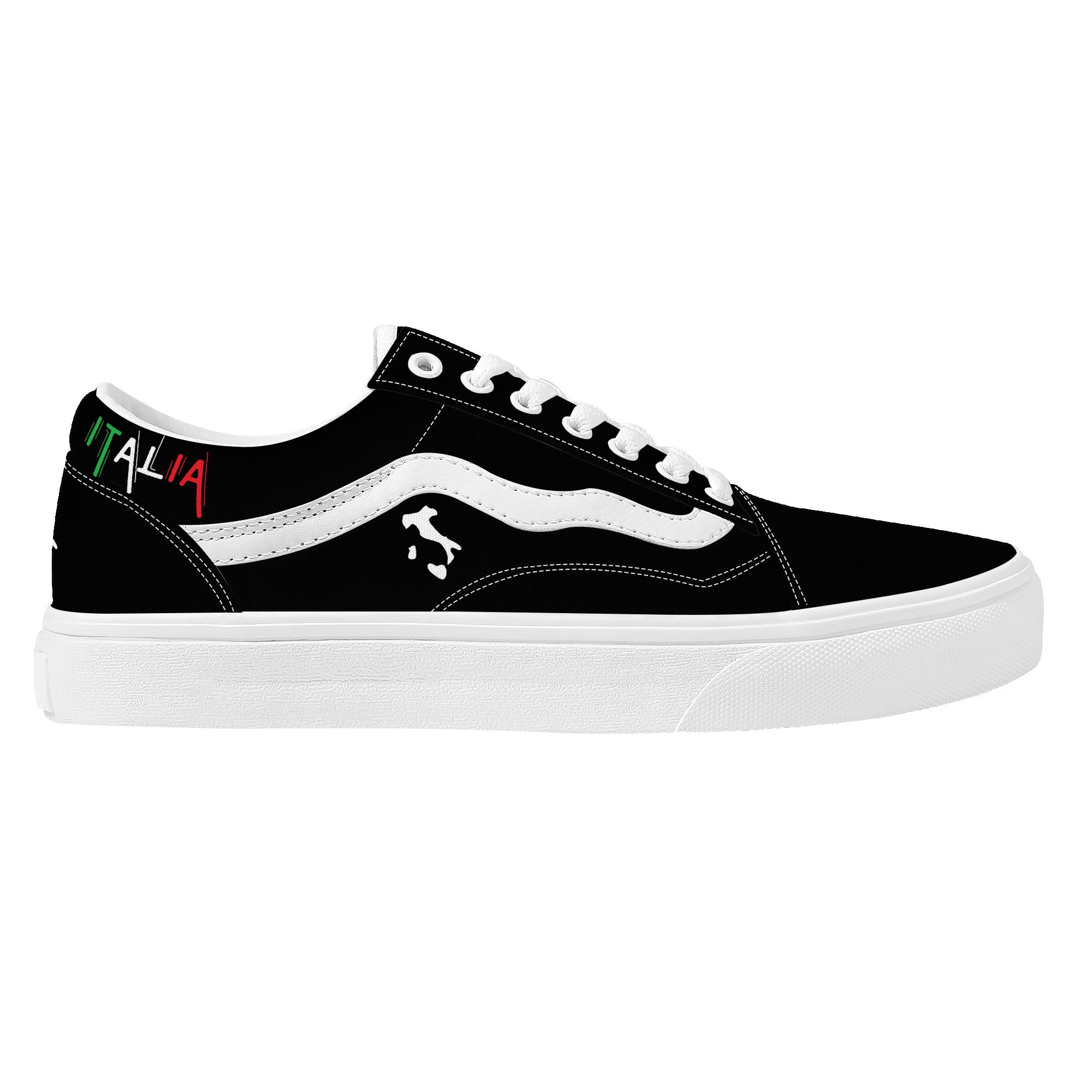 Italia Flag Map Low Top Flat Sneakers