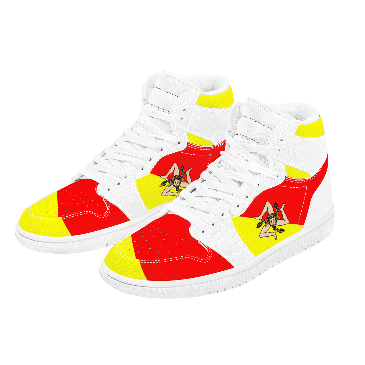 Sicilian Flag High Top Leather Sneakers