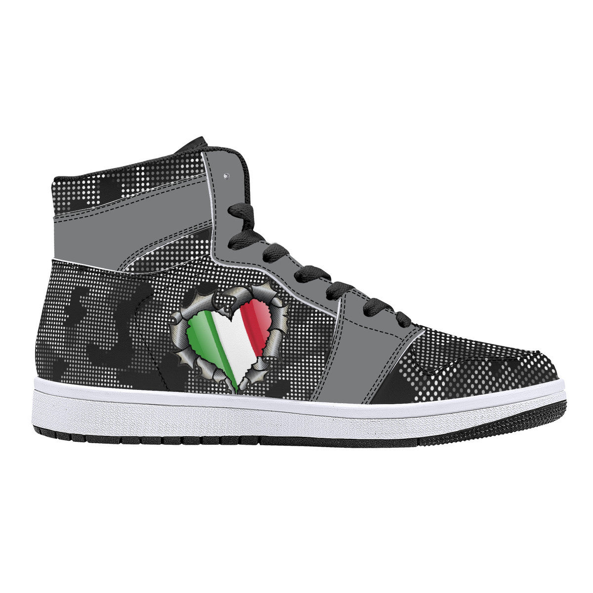 Italia Inside Carbon Fiber Grey Camo High-Top Leather Sneakers