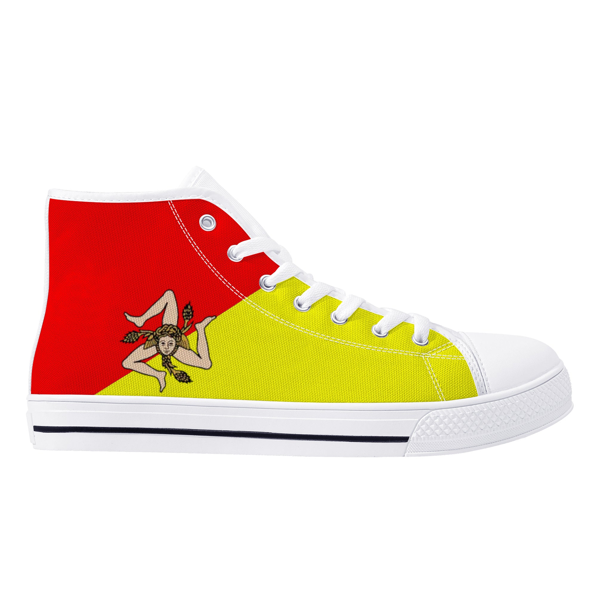 Sicilian High-Top Canvas Shoes - White