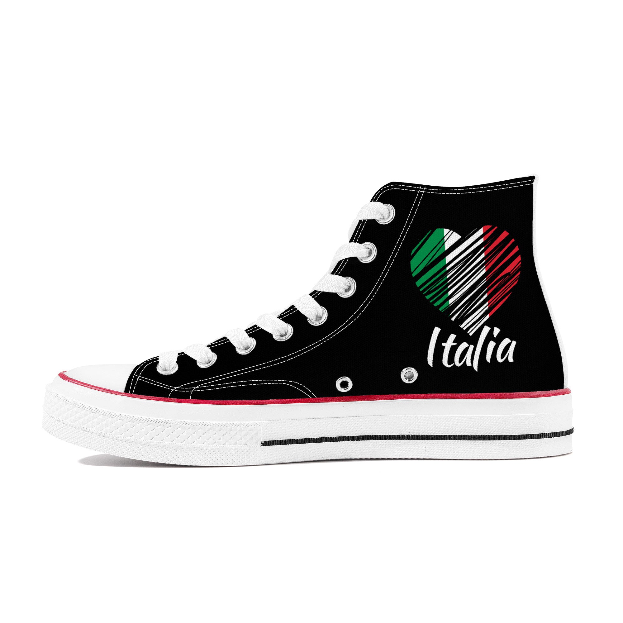 I Love Italy High Top Canvas Shoes