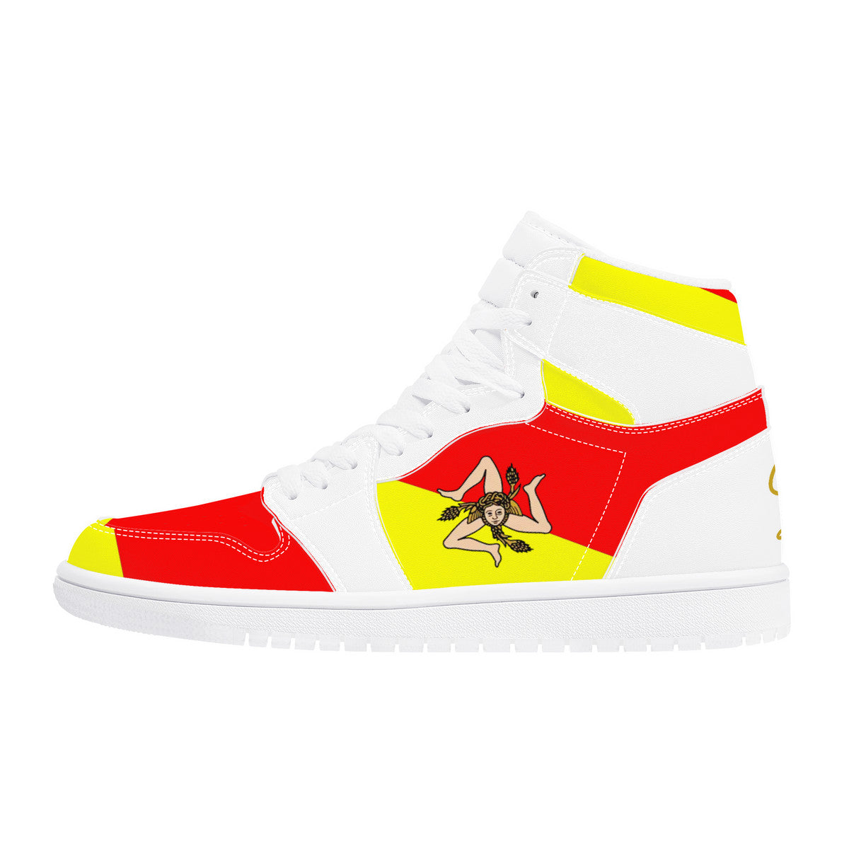 Sicilian Flag High Top Leather Sneakers