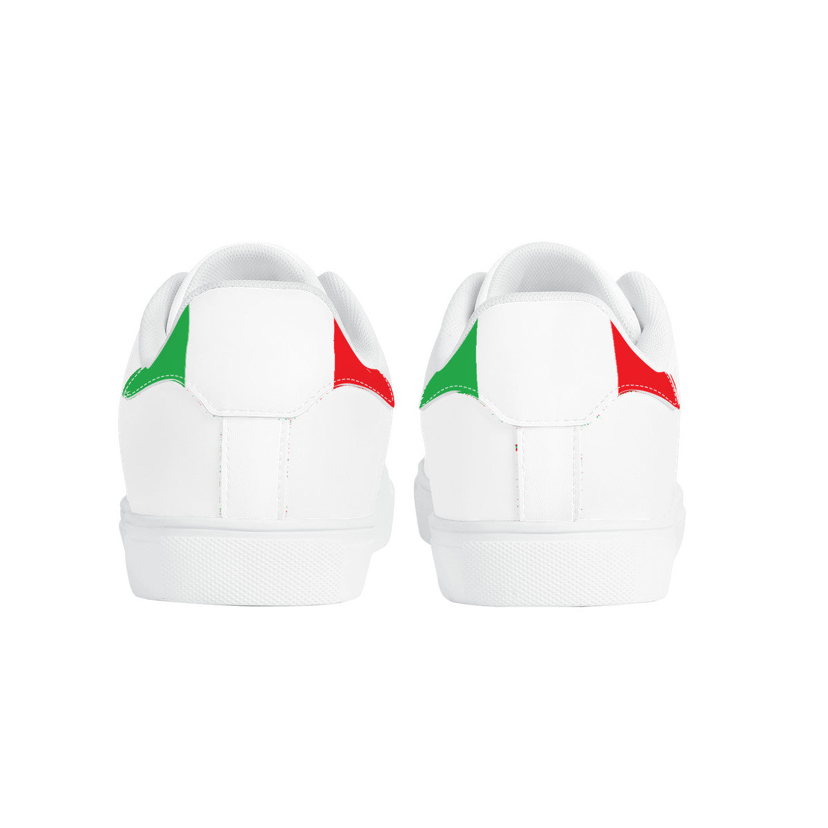 Italia Flag Map Low-Top Leather Sneakers - White