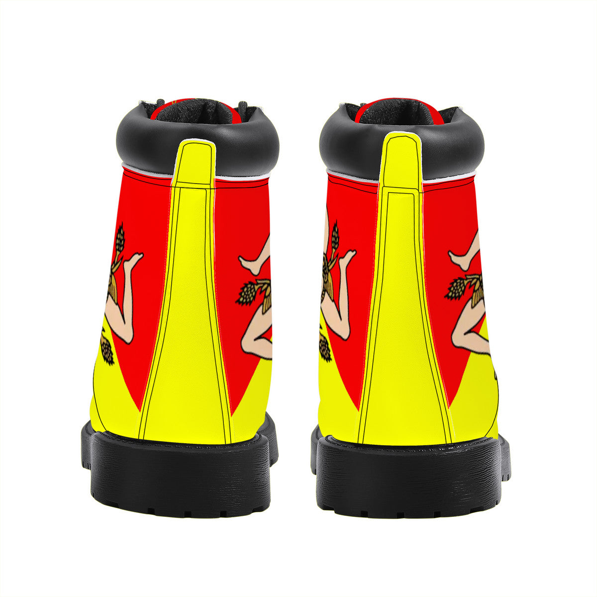 Sicilian Flag Synthetic Leather Boots