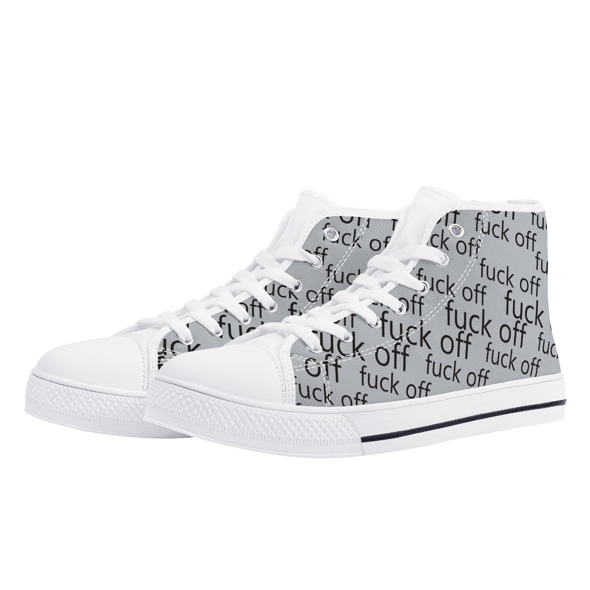 Fuck Off High-Top Canvas Shoes