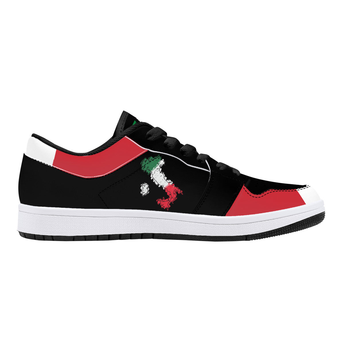 Italia Flag Map Low-Top Leather Sneakers