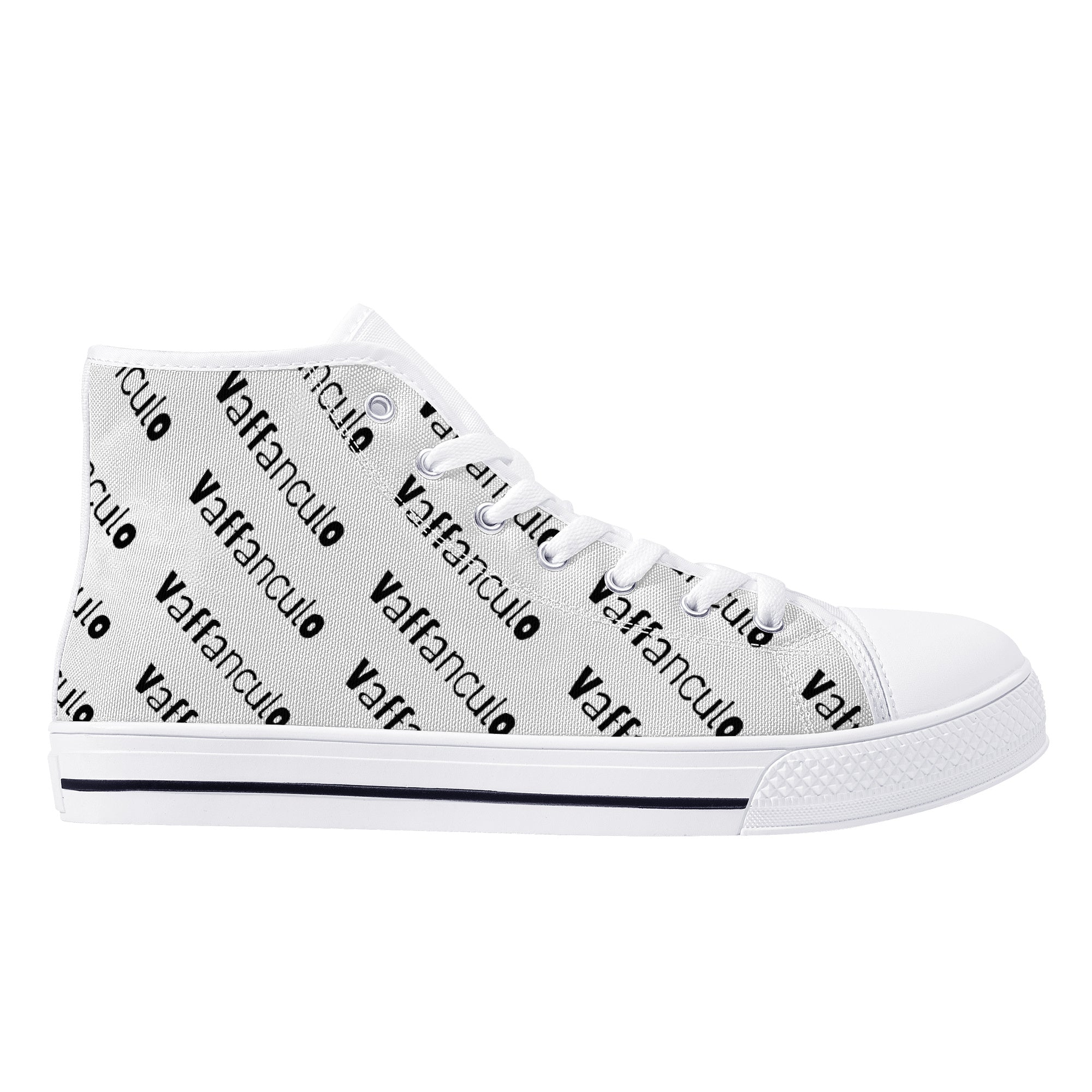 Vaffanculo High-Top Canvas Shoes - White