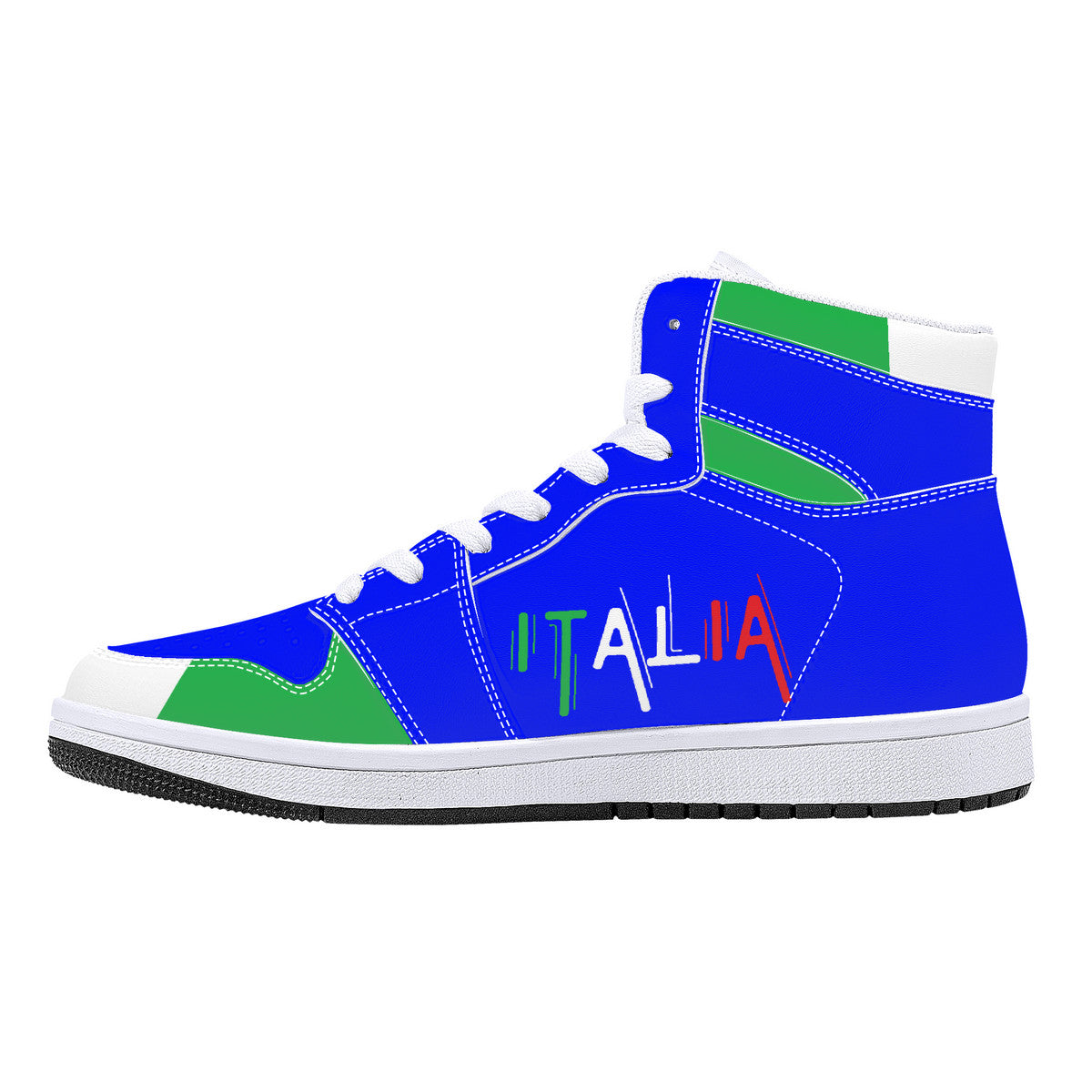 Italia High-Top Leather Sneakers - Blu